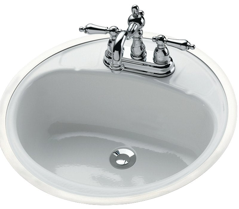 Bootz Daisy Series 021-2430-00 Lavatory Sink, Round Basin, 2-Deck Hole, 18 in OAW, 18 in OAH, 7-13/16 in OAD, Steel