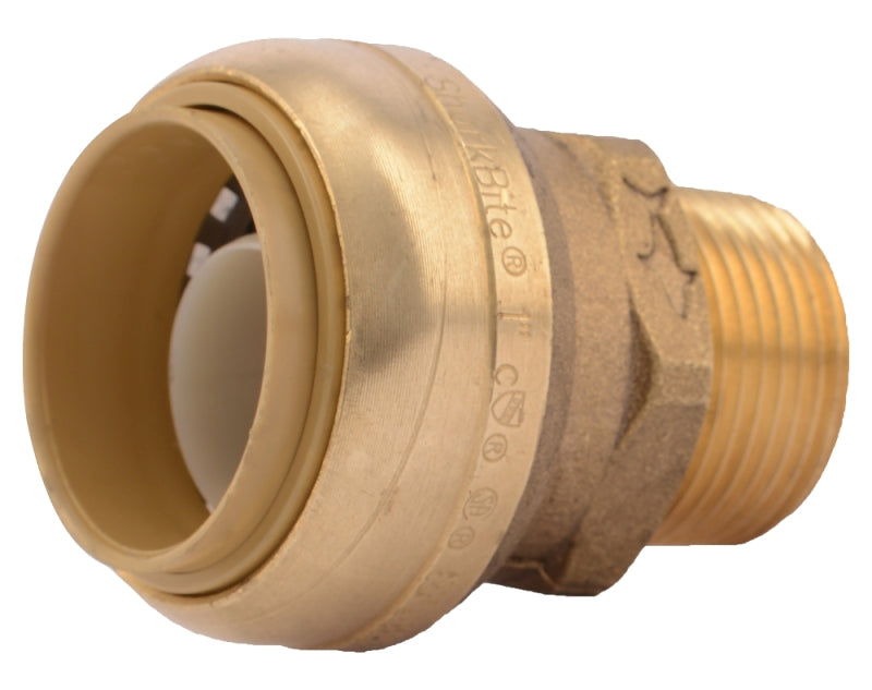 SharkBite U142LFA Pipe Connector, 1 x 3/4 in, MNPT, Brass, 200 psi Pressure