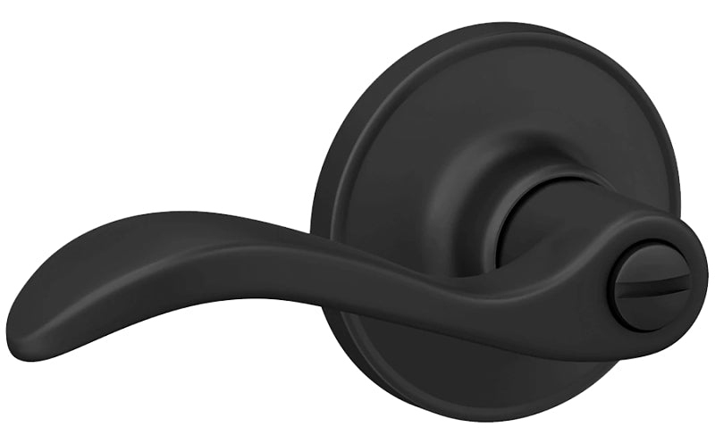 Schlage J Series J40 SEV 622 Privacy Lever, Mechanical Lock, Matte Black, Metal, Residential, 3 Grade