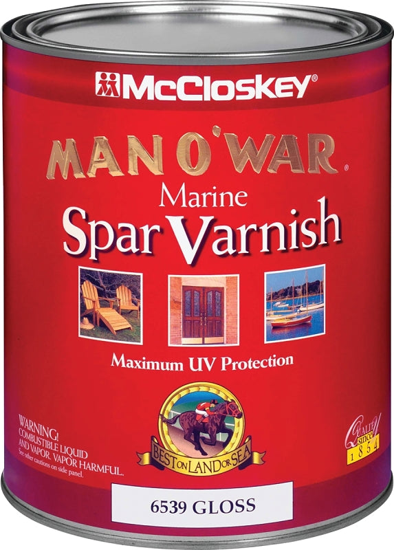 McCloskey Man O'War 080.0006539.005 Marine Spar Varnish, Gloss, Clear, 1 qt