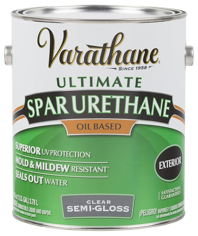 Varathane 9431 Spar Urethane Paint, Semi-Gloss, Liquid, Clear, 1 gal, Can