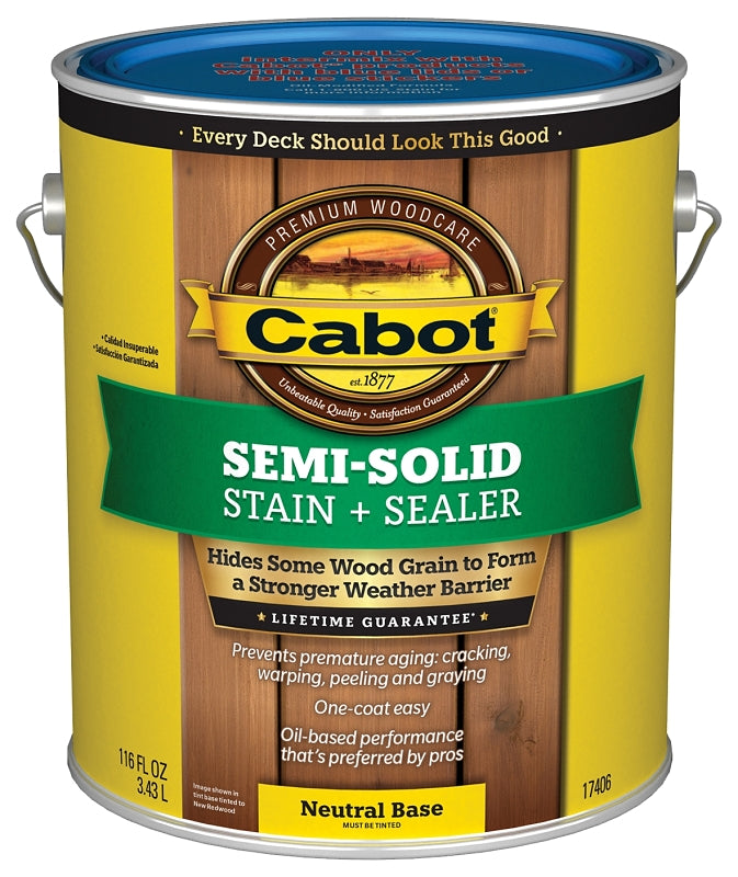 Cabot 140.0017406.007 Semi-Solid Deck and Siding Stain, Liquid, 1 gal