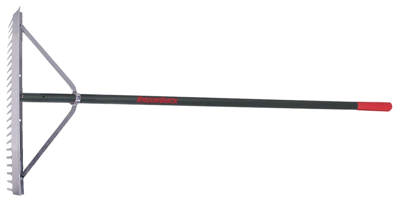 Razor-Back 63136 Landscape Rake, 4-1/2 in L Head, 24 in W Head, 24-Tine, Aluminum Head