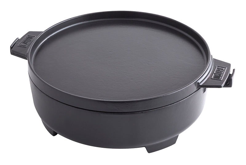 Weber 8859 Dutch Oven, 13.19 in L, 16.68 in W, 7.25 qt Capacity, Cast Iron, Black