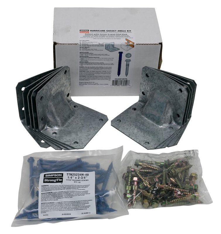 Simpson Strong-Tie HGAM HGAM10KTA Masonry Gusset Angle with Screw, 3-1/2 in W, 3 in D, 3 in H, Steel