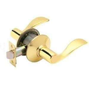 Schlage Accent Series F10V ACC 605 Passage Lever, Mechanical Lock, Bright Brass, Metal, Residential, 2 Grade