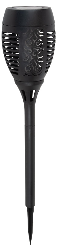 Boston Harbor Solar TIKI Torch, Ni-Mh Battery, AA Battery, 32-Lamp, Plastic Fixture, Black