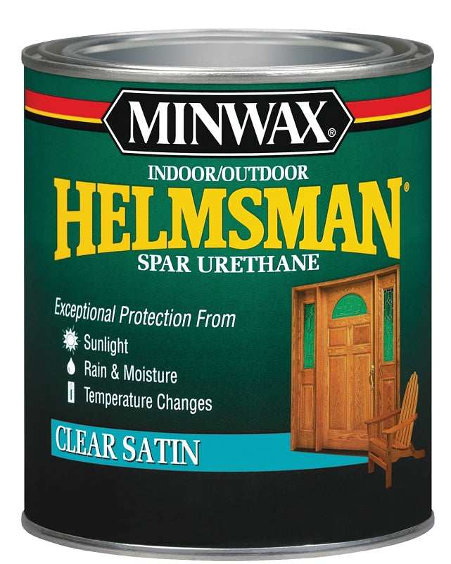 Minwax 63205444 Spar Varnish, Satin, Clear, Liquid, 1 qt, Can