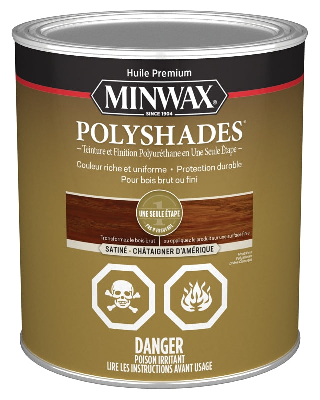 Minwax CM3375300 Polyshades, Satin, Liquid, American Chestnut, 946 mL, Can