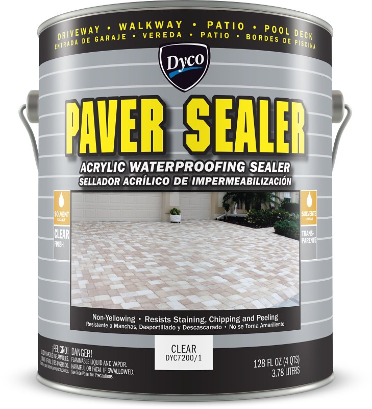 Dyco PAVER SEALER DYC7200/1 Waterproofing Sealer, Gloss, Liquid, Clear, 1 gal