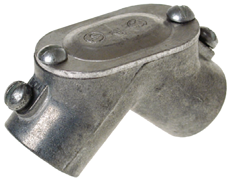Hubbell PEEE075R1 Pull Elbow with Gasket, 90 deg Angle, 3/4 in, Zinc, Gray