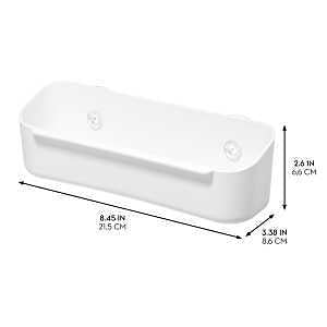 iDESIGN 23042 Sink Caddy, 21.6 cm L, 8.5 cm W, 6.7 cm H, Polypropylene, White, Suction Cup