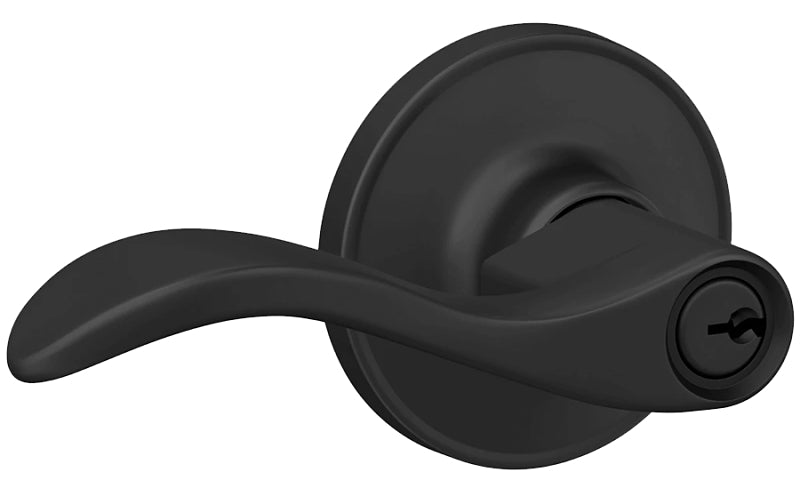 Schlage J Series J54 SEV 622 Entry Lever, Mechanical Lock, Matte Black, Metal, Residential, 3 Grade