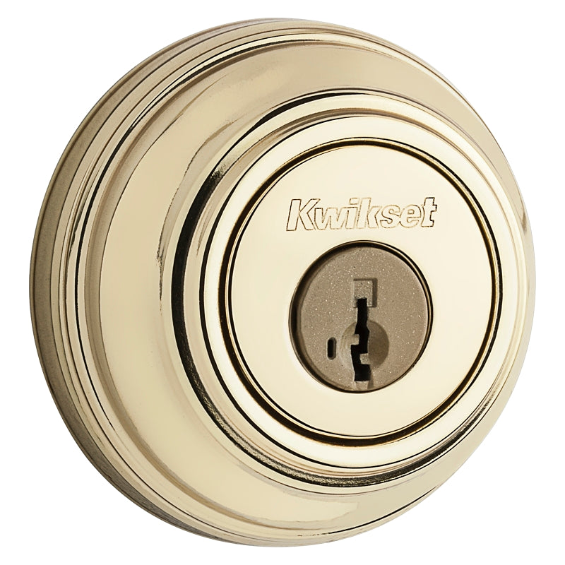 Kwikset 99800-120 Deadbolt, 1 Grade, K4 Key, Metal, Polished Brass, 2-3/8 to 2-3/4 in Backset, KW1 Keyway