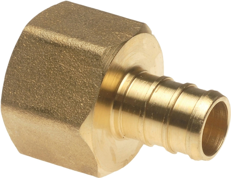 Apollo APXFA1234 Hose Pipe Adapter, 1/2 x 3/4 in, PEX x FPT, Brass, 200 psi Pressure