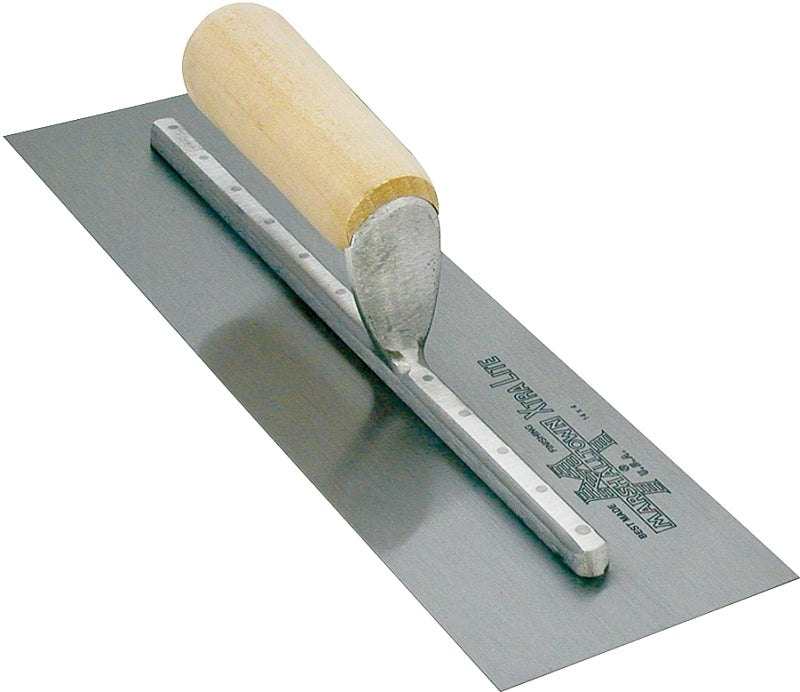 Marshalltown MX62 Finishing Trowel, 12 in L Blade, 4 in W Blade, Spring Steel Blade, Straight Handle, Wood Handle