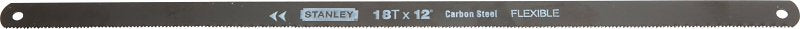 STANLEY 15-928A Hacksaw Blade, 1/2 in W, 12 in L, 18 TPI, HCS Cutting Edge