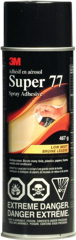 3M Super 77 77-CCVOC30-EF Spray Adhesive, Fruity, Cream, 467 g Aerosol Can