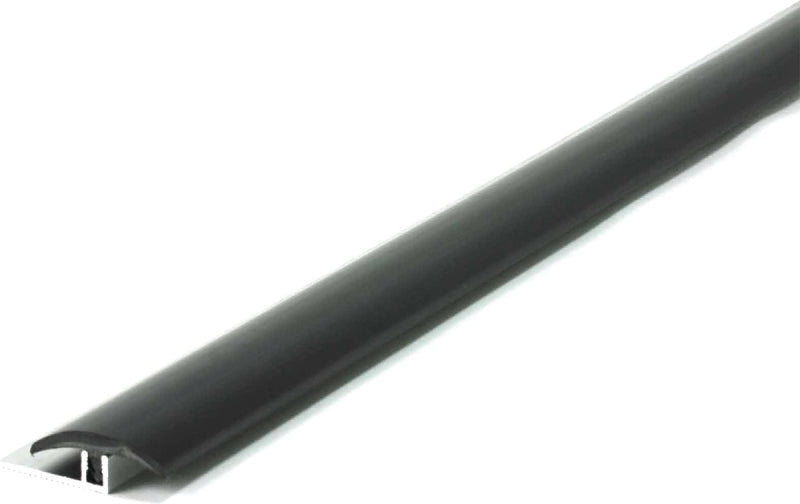 M-D 31215 T-Divider with Track, 96 in L, 1-1/2 in W, Vinyl, Black