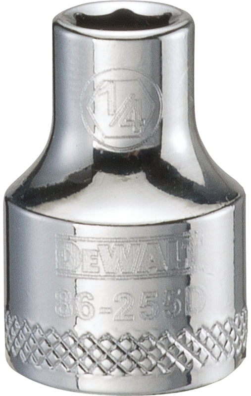 DeWALT DWMT86255OSP Hand Socket, 1/4 in Socket, 3/8 in Drive, 6-Point, Vanadium Steel, Polished Chrome
