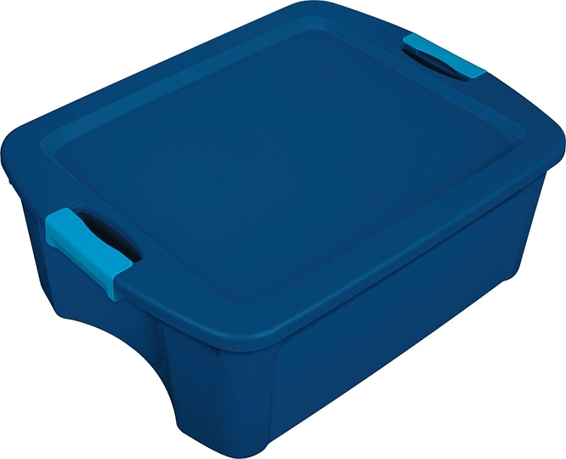 Sterilite 14447406 Carry Tote, Plastic, True Blue, 23-5/8 in L, 18-5/8 in W, 9-1/4 in H