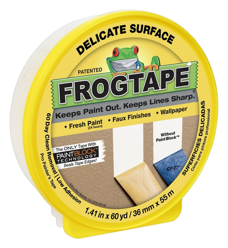 FrogTape 280221 Painting Tape, 60 yd L, 1.41 in W, Yellow