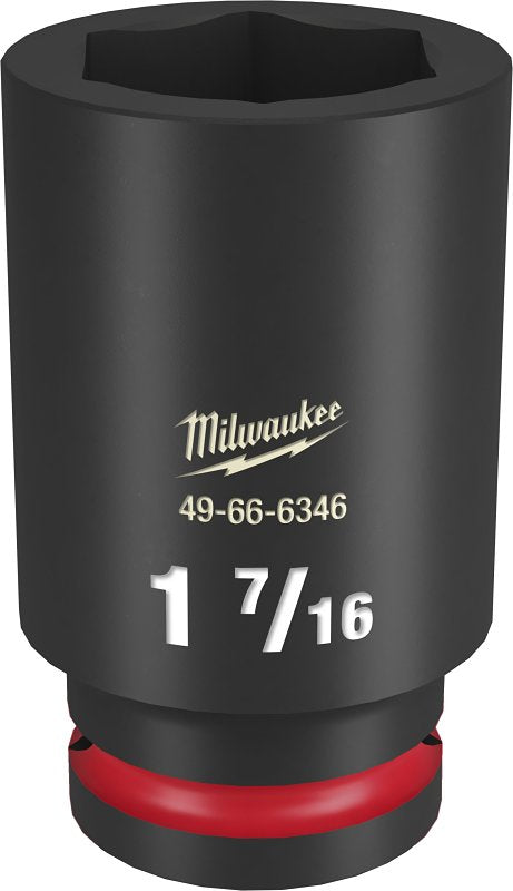 Milwaukee SHOCKWAVE Impact Duty Series 49-66-6362 Shallow Impact Socket, 24 mm Socket, 3/4 in Drive, Square Drive