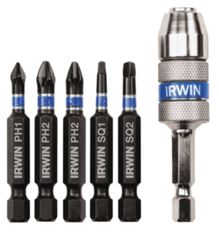 Irwin 1840313 Drive Guide Set, 6-Piece, Quick-Change, Steel, Black Oxide