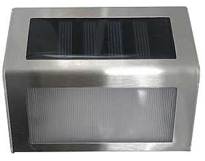 Boston Harbor Solar Step Light, Ni-Mh Battery, AAA Battery, 3-Lamp, LED Lamp, Stainless Steel, Plastic Fixture