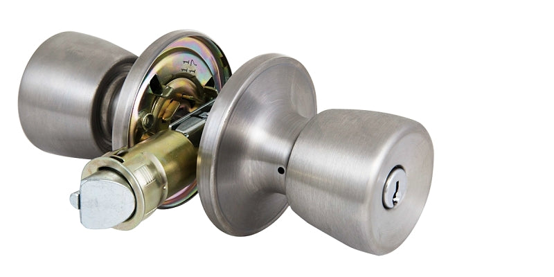 ProSource Mobile Home Entry Knob, Brass, Stainless Steel