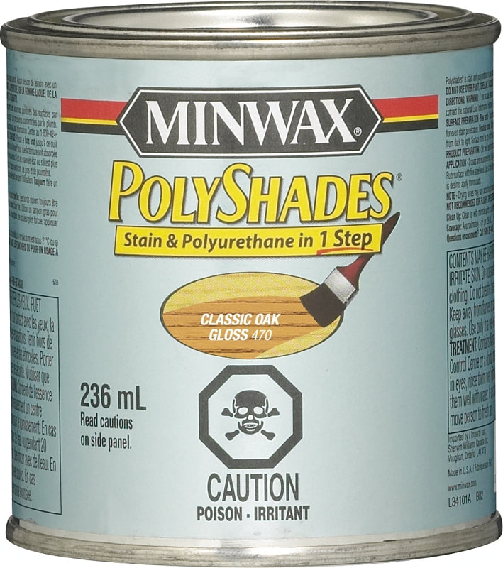 Minwax 347014444 Polyshades, Gloss, Liquid, Classic Oak, 236 mL, Can