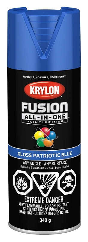 Krylon 427160007 Spray Paint, Gloss, Patriotic Blue, 12 oz, Can