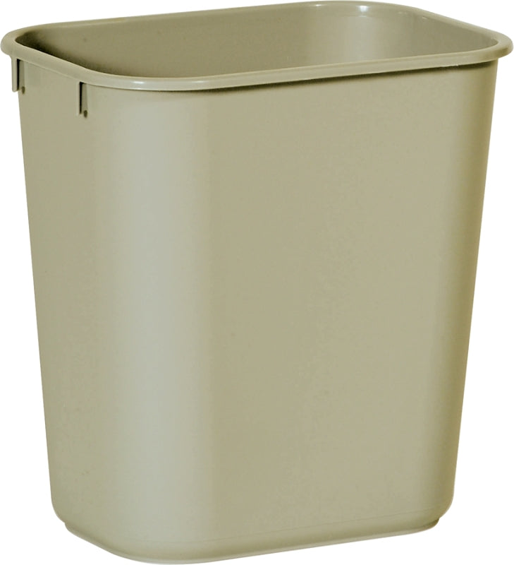 Rubbermaid 2955 FG295500BEIG Waste Basket, 13 qt Capacity, Plastic, Beige, 12-1/8 in H