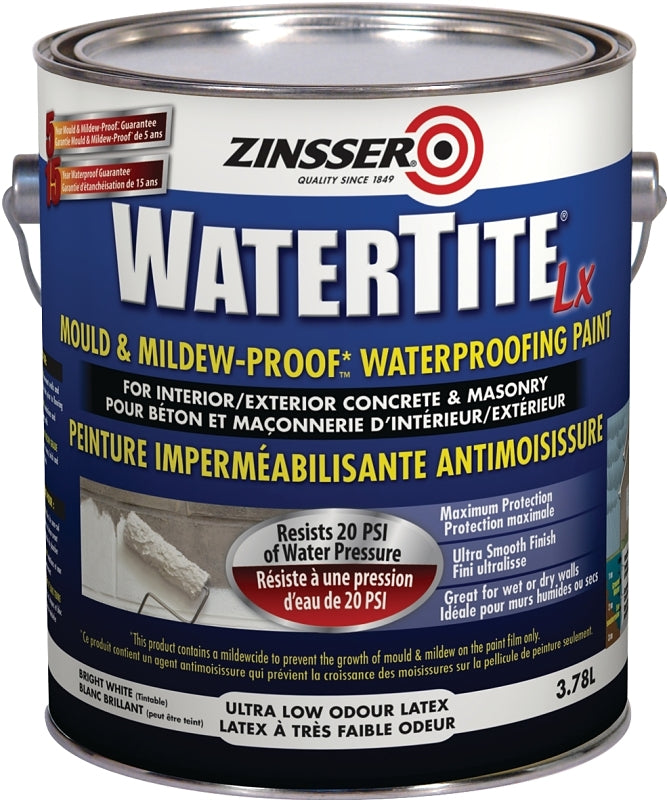 Zinsser 265652 Waterproofing Paint, Liquid, White, 3.78 L