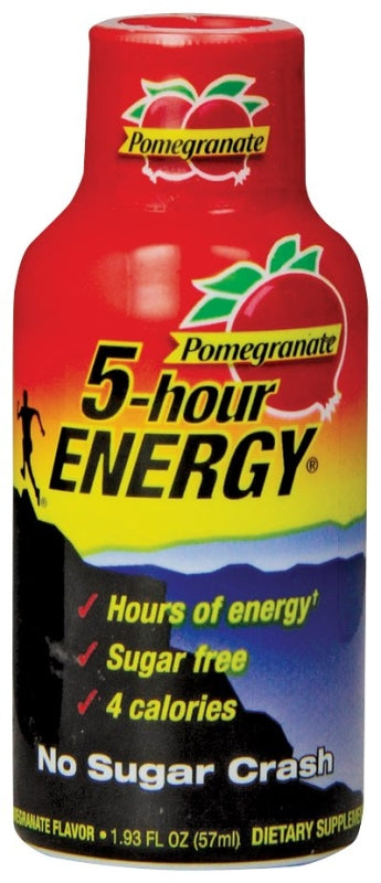 5-hour ENERGY 818125 Sugar-Free Energy Drink, Liquid, Pomegranate Flavor, 1.93 oz Bottle
