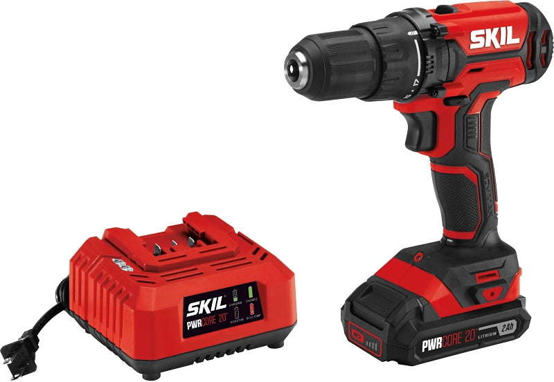 SKIL DL527502 Drill Driver Kit, Battery Included, 20 V, 2 Ah, 1/2 in Drive, 1450 rpm Speed