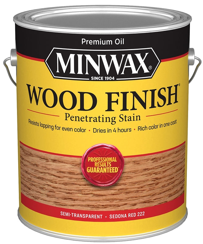 Minwax Wood Finish 710860000 Wood Stain, Sedona Red, Liquid, 1 gal, Can