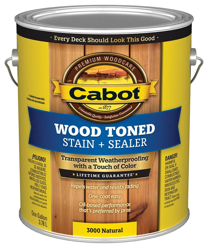 Cabot 140.0003000.007 Deck and Siding Stain, Natural, Liquid, 1 gal, Can