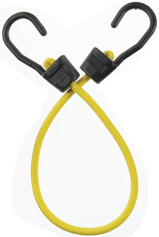 Keeper Ultra Series 06074 Bungee Cord, 24 in L, Rubber, Yellow, Hook End