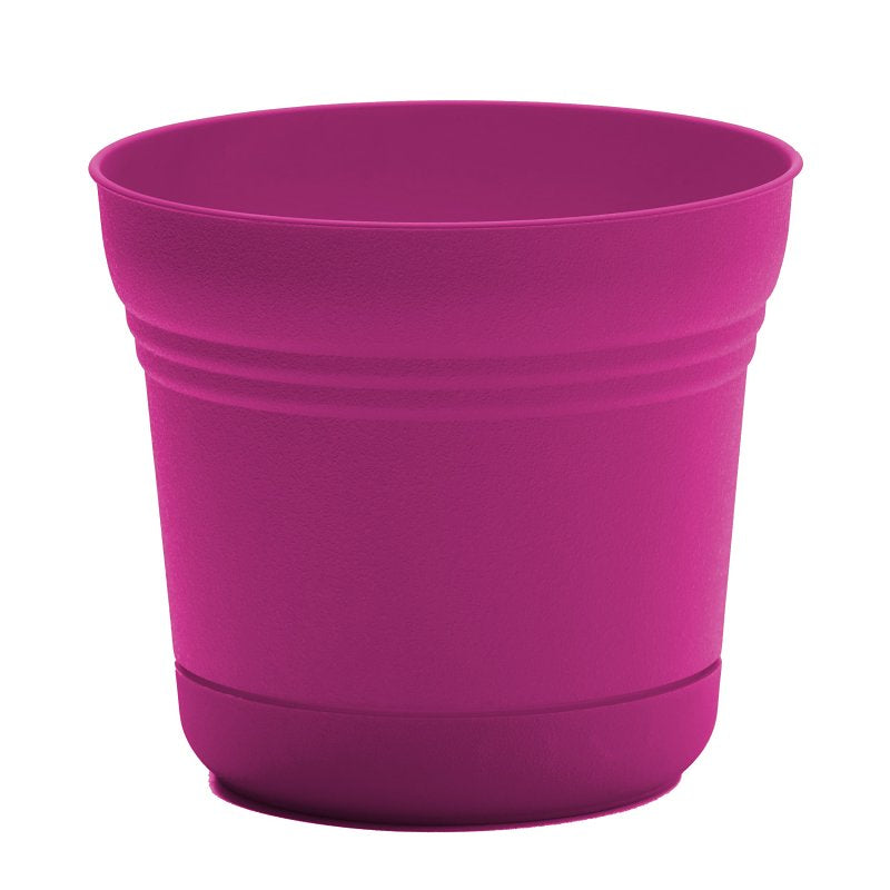 Bloem Saturn Series SP0515 Planter, 5 in Dia, 4-1/2 in H, Round, Plastic, Fuchsia