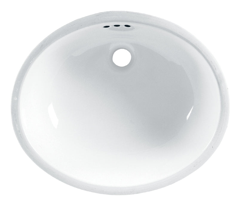 American Standard Ovalyn Series 0496221.020 Under Counter Sink, Oval Basin, 4 in Faucet Centers, 3-Deck Hole, White