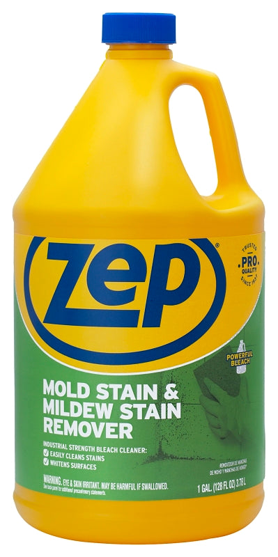 Zep ZUMILDEW128 Stain Remover, 1 gal, Liquid, Slight Chlorine, Clear