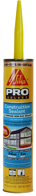 Sika SIKAFLEX PRO SELECT Series 515311 Construction Sealant, Capitol Tan, 10.1 oz Cartridge