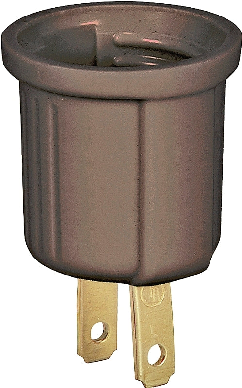 Eaton Wiring Devices BP738B Lamp Holder Adapter, 660 W, 1-Outlet, Thermoplastic, Brown