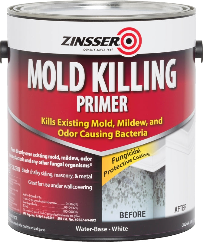 Zinsser 276049 Mold Killing Primer, Flat, White, 1 gal, Can