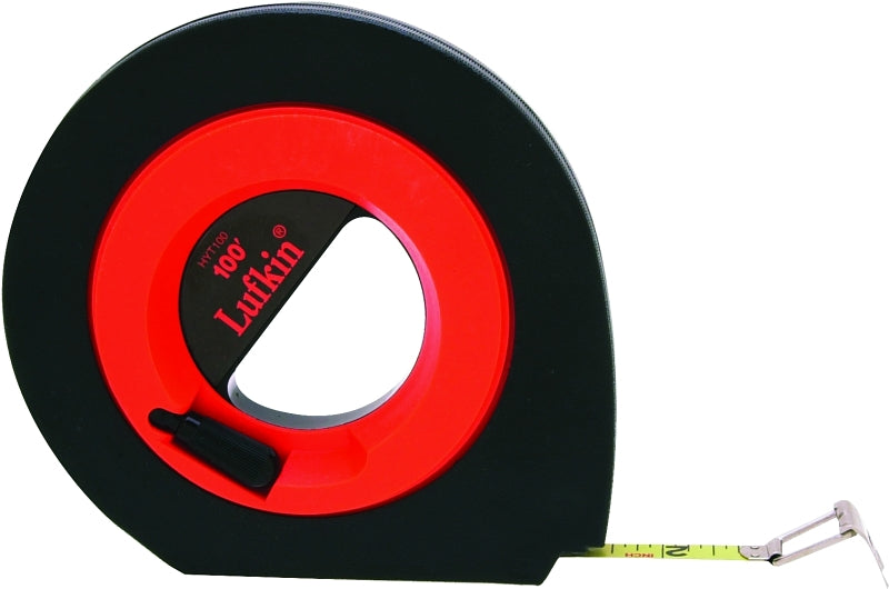 Crescent Lufkin Speedwinder Series HYT100 Tape Measure, 100 ft L Blade, 3/8 in W Blade, Steel Blade, ABS Case