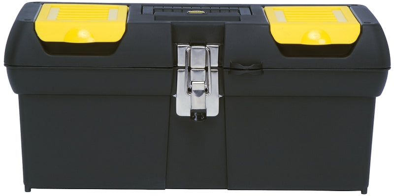 Stanley 016013R Tool Box with Tray, 2.1 gal, Polypropylene, Black