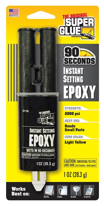 The Original Super Glue SY-IN Epoxy Adhesive, Light Yellow, Liquid, 1 oz, Syringe