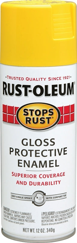 Rust-Oleum 7747830 Rust Preventative Spray Paint, Gloss, Sunburst Yellow, 12 oz, Can