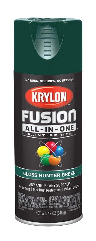 Krylon K02789007 Spray Paint, Gloss, Hunter Green, 12 oz, Can